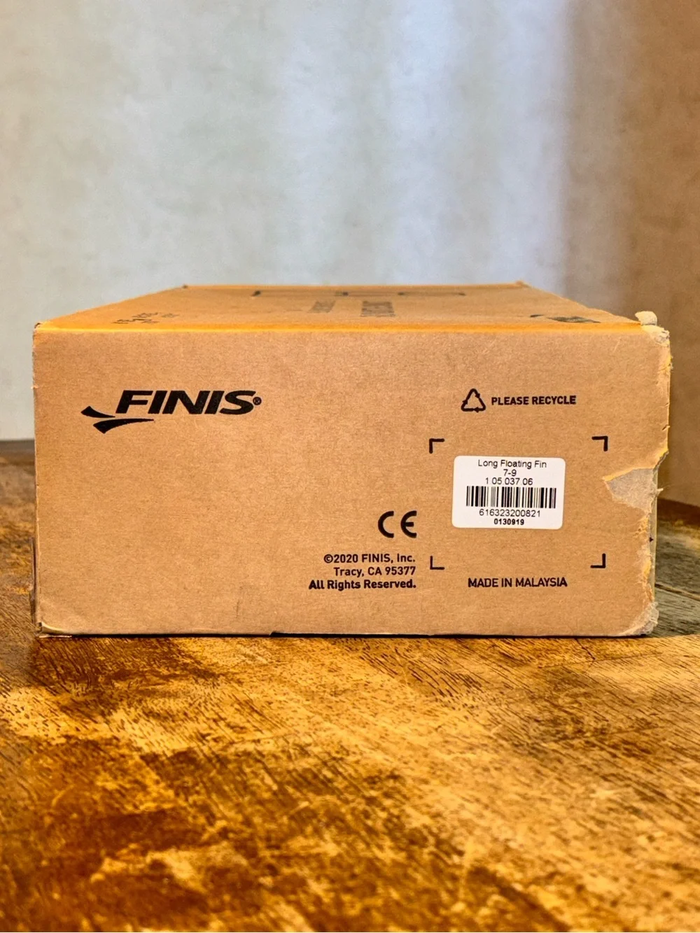 FINIS Long Floating Swim Fins US 7-9 EU 39-42 Gray Orange w/ Original Box